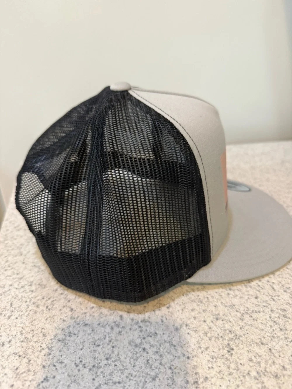 Watershed Trucker Hat in Light Gray and Peach